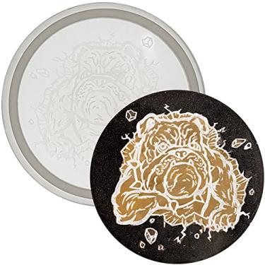 Imagem de Molde de resina para porta-copos de silicone, estampa chinesa de shar pei redonda para artesanato DIY, tapete de copo, pingente, decoração de mesa, presente