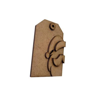 Imagem de Tag c/ Aplicações de Papai Noel 5x8cm - Jeito Próprio Artesanato
