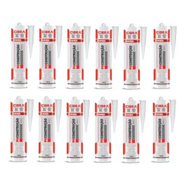 Imagem de 12 Cola Selante Poliuretano Cibra Pu Construção 400G Branco