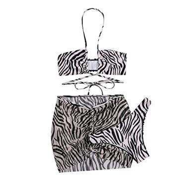 Imagem de Lindos conjuntos de biquínis femininos para praia, biquíni gordinho, cintura alta, controle de barriga, biquíni transparente, Café, P