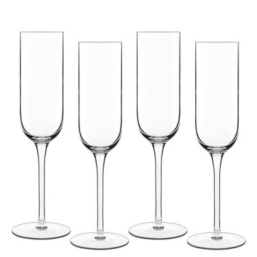 Imagem de Luigi Bormioli Sublime Flauta de 200 ml para copos de vinho espumante/champanhe/Prosecco/Cava/Lambrusco (conjunto de 4): vidro ultratransparente, aro cortado a laser, sem chumbo, copos elegantes