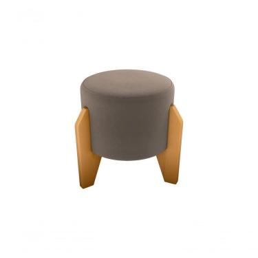 Imagem de Puff Decorativo Descanso Luxo Orginal Premium Veludo Capuccino Matrix