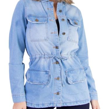 Imagem de Jaqueta Parka Jeans 4 Bolsos Azul Claro Lady Rock
