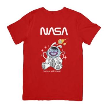 Imagem de Camiseta Masculina Nasa Astronaut Algodão Leve (BR, Alfa, G, Regular, Vermelho)