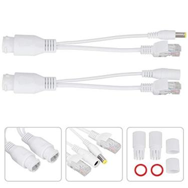 Imagem de Injetor do Divisor do Ponto de Entrada, Divisor do Adaptador do Ponto de Entrada 12v Power over Ethernet Passivo Poe Adaptador Cabo Divisor Injetor Impermeável Preto