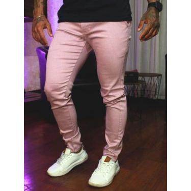 Imagem de Calças Sport Fino Skinny Masculina Bolso Faca - Next Jeans, Rosa, 46