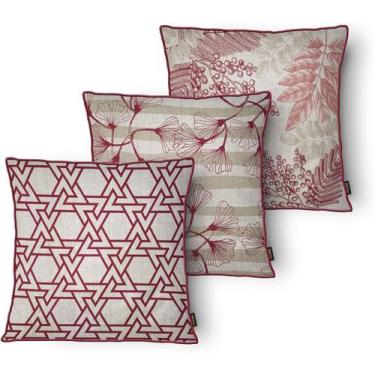 Imagem de Kit 3 Capas de Almofada Decorativa Belchior com Zíper Tecido Especial 