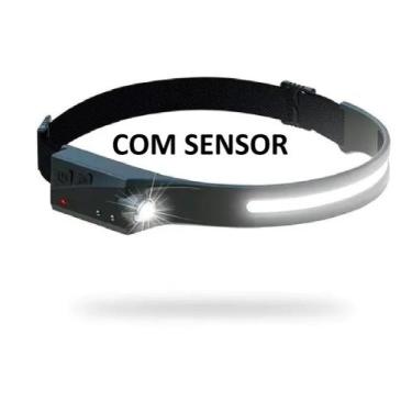 Imagem de Lanterna De Cabeça Recarregável Com Sensor Infravermelho Cob Led Luz F