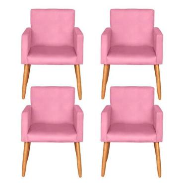 Imagem de Kit 4 Poltronas Decorativa para Sala de Espera Sala de Estar Recepção 
