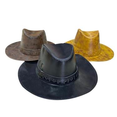 Imagem de kit 02 Chapéu Couro Country Rodeio Vaquejada Sertanejo  Unissex - Chap
