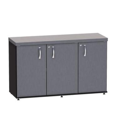 Imagem de Armário Credenza Com 03 Portas PE 40 Pandin 1,20 M Grafito e Preto
