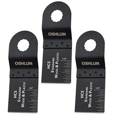 Imagem de Oshlun MMR-0303 Lâmina de ferramenta oscilante HCS padrão de 3,8 cm para Rockwell ou Worx SoniCrafter Hex, pacote com 3