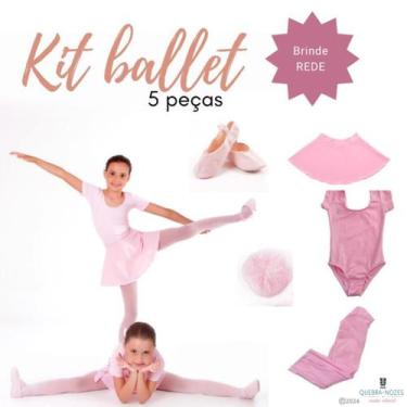 Imagem de Kit de Ballet 5 Peças Balé infantil - Quebra Nozes, G (tamanho 10 e 12