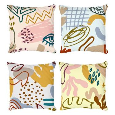 Imagem de Kit 4 Almofadas com Enchimento Abstract Drawn - Fabrika de Festa
