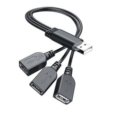 Imagem de ANDTOBO Usb 1 A 3 Divisor, Usb 2.0 Um Macho para 3 Usb Fêmea Jack Y Divisor Hub Cabo de Alimentação Cabo Adaptador de Extensão, Preto