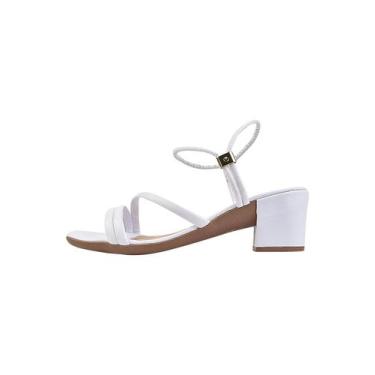 Imagem de Sandália Salto Feminina Tiras Saltinho Tendência Fashion S-022 - OLZZY