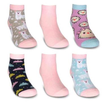 Imagem de Kit 3 Pares de Meias Infantil 19/22 Cano Curto Feminina Sortidas Hoahi