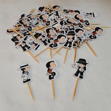 Imagem de Kit 100 tags para Doce personalizada Michael jackson - Orvalho Festas