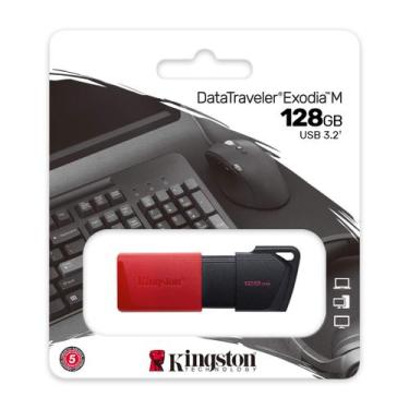 Imagem de Pen Drive Kingston Exodia DTXM-128 - 128GB - Preto e Vermelho
