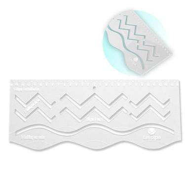Imagem de Régua Gabarito Quilting 3 em 1 Ondas Zigzag Centralizadora - Levolpe