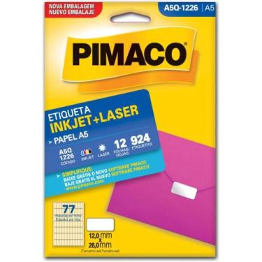 Imagem de Etiqueta A5 A5Q-1226 12 Folhas 12,0 X 26,0 MM com 924 Etiquetas - Pima