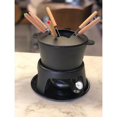 Imagem de fondue para queijo em ferro fundido 11 pecas cor preta