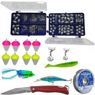 Imagem de Kit de Pesca Esportiva Anzol Iscas articiais  boias Girad - Summer