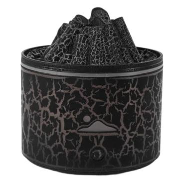 Imagem de Umidificador de Lâmpada de Lava USB Com Anéis de Fumaça e Luz de Atmosfera de Chama - Difusor de Aromaterapia de Mesa para Relaxamento e Decoração (Preto)