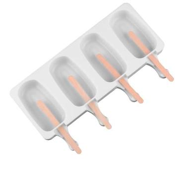 Imagem de 2 Forma Picolé Sorvete Mini Magnum Silicone 4 Cavas Prática