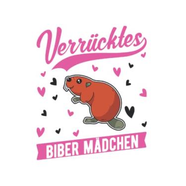 Imagem de Biber Notizbuch: Verrücktes Biber Mädchen / 6x9 Zoll / 120 karierte Seiten