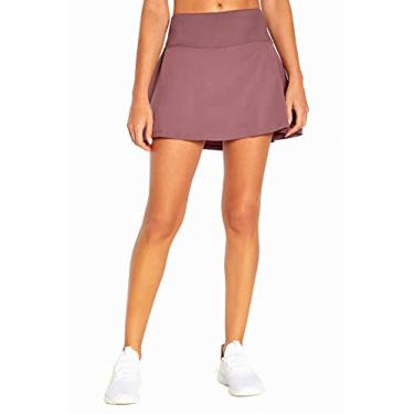 Imagem de Marika Saia feminina Carla cintura alta com bolso traseiro, Ameixa preta, M