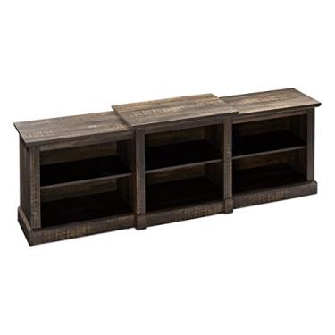 Imagem de ROCKPOINT Suporte de TV clássico de 70 polegadas, console de mídia e centro de entretenimento para TVs até 80, marrom rústico
