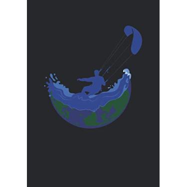 Imagem de A4 Notizbuch kariert mit Softcover Design: Kite the World Kitesurfer Design Kitesurf Surf Kite Kitekurs: 120 karierte DIN A4 Seiten