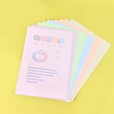 Imagem de BAYTORY Pacote com 10 pastas de arquivo de plástico, bolsos de projeto Morandi Colors Capas de plástico para papel 28 x 20 cm, protetores de folhas de papel para pasta de documentos para escritório e
