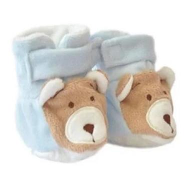 Imagem de Pantufa Para Bebê Ursinho Nino Azul Zip Toys