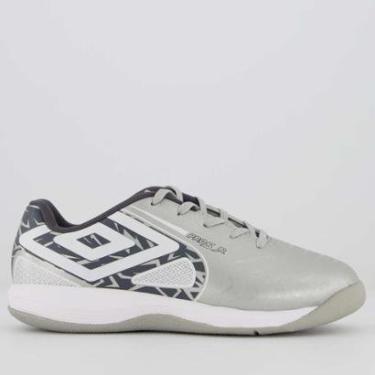 Imagem de Chuteira Umbro Pro 5 Futsal Juvenil Cinza-Unissex