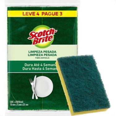 Imagem de Esponja Scotch Brite Dupla Face Multiuso Com 4 Pecas - 3M