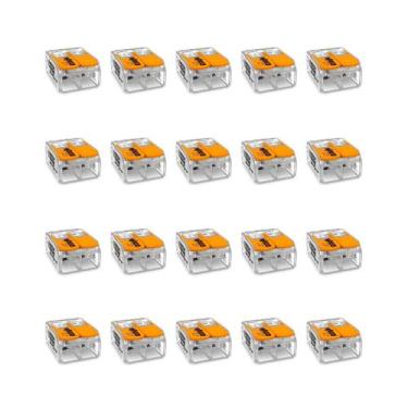 Imagem de 20 Conector De Emenda 2 Polos Para Cabos 0,5-6,0Mm 41A 450V Wago