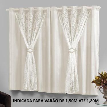 Imagem de Cortina Pequena para Sala 2,20m x 1,30m com forro Marrocos - EMPÓRIO D