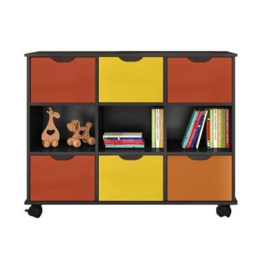 Imagem de Nicho Organizador Preto com 6 gavetas Coloridas - Qmovi