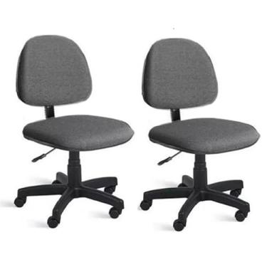 Imagem de Kit 2 Cadeiras Executiva Giratória para Escritório Ergonômica em Tecido Cinza Escritex – Conforto, Suporte e Estilo
