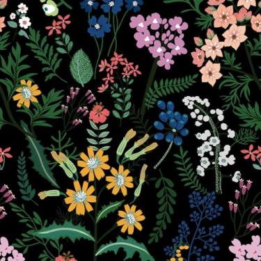 Imagem de Papel de parede floral descascar e colar papel de parede folha vintage papel de contato floral boho botânico removível autoadesivo papel de parede amigável para locatário para quarto cozinha decoração