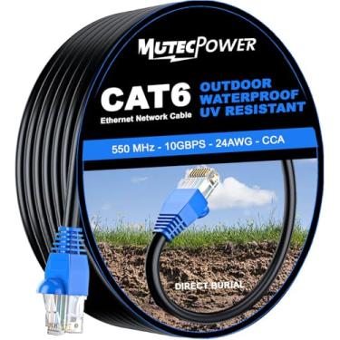 Imagem de Multi-Cables CAT6 RJ45 20 m, à l'extérieur Utiliser imperméable - CCA - Direct Burial Ethernet Network - 550 Mhz-20 metros