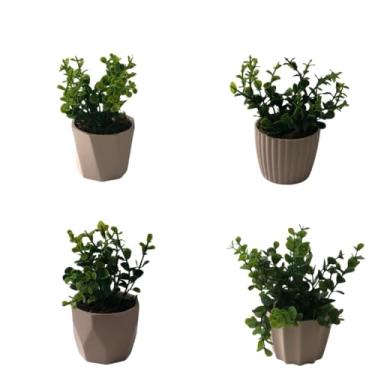 Imagem de Kit 4 Vasos Vasinhos Decorativos Com Flores Artificiais Para Casa(ROSÊ VASOS SORTIDOS)