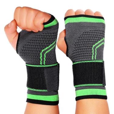 Imagem de Kit 02 Munhequeira de Punho Pulso Tendinite Órtese Alta Compressão Elástica Ajustável Ortopédica