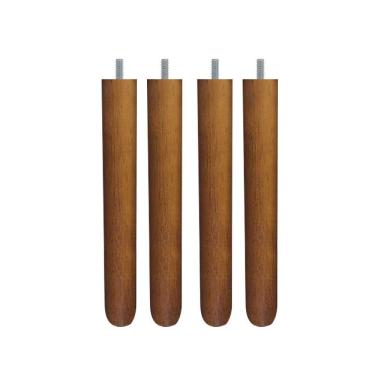 Imagem de Kit 04 Pés Palito De Madeira Castanho 30 Cm Drossi