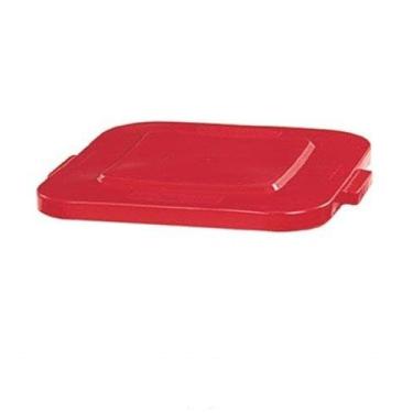 Imagem de Rubbermaid Commercial Products FG352700RED Square Brute Tote Storage Lid, 2" Height, 24.250" Width, 22.125" Length, Red (Pack of 6)