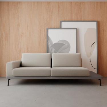 Imagem de Sofa Game 4 Lugares 260 Neo Mescla Bege e Cinza Claro