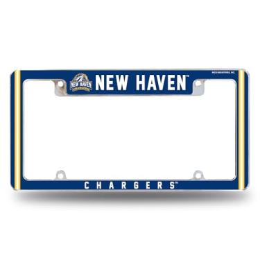 Imagem de Rico Industries NCAA New Haven Chargers 30.5 cm x 15.2 cm Chrome All Over Automotive License Plate Frame para carro/caminhão/SUV