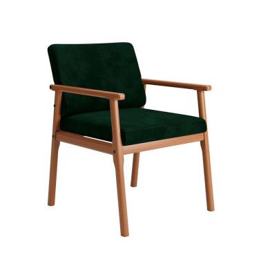 Imagem de Poltrona Veneza Verde Musgo e Madeira